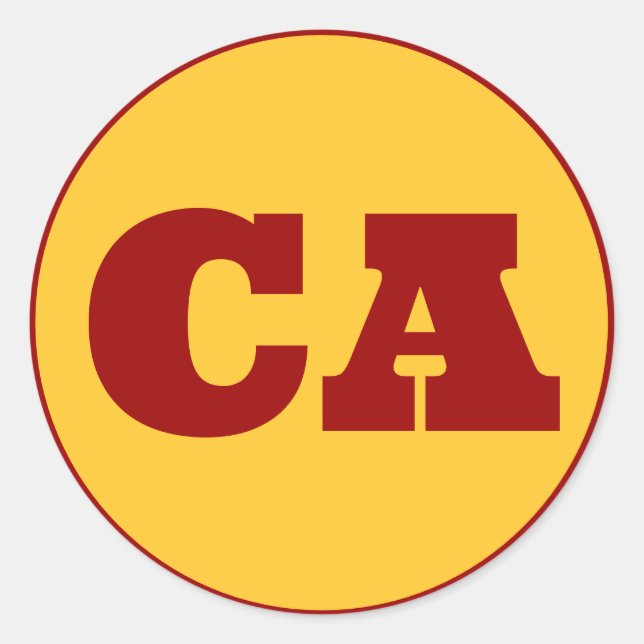 Los Angeles (CA) - Gold x Cardinal Classic Round Sticker (Front)