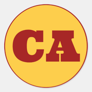 Los Angeles (CA) - Gold x Cardinal Classic Round Sticker