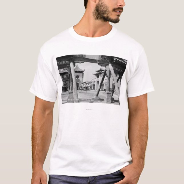 Los Angeles, CA New Chinatown Street Scene T-Shirt (Front)