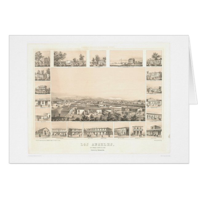 Los Angeles, CA. Panoramic Map 1857 (0903A) (Front Horizontal)