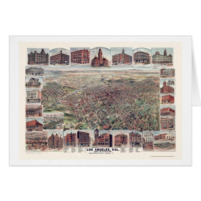 Los Angeles, CA Panoramic Map - 1891 (Front Horizontal)