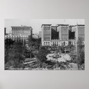 Los Angeles, CA Perishing Square and Biltmore Poster
