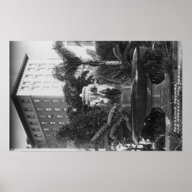 Los Angeles, CA View of Perishing Square Poster (Front)