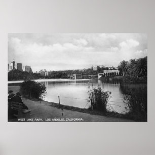Los Angeles, CA West Lake Park City View Poster