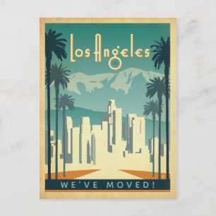 Los Angeles, CA   We've Moved Invitation Postcard