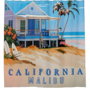 Los Angeles california beach home decor Shower Curtain