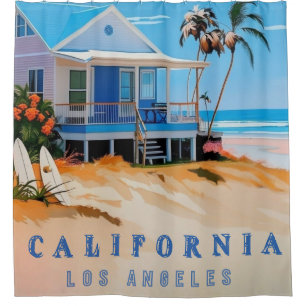 Los Angeles california beach home decor Shower Curtain