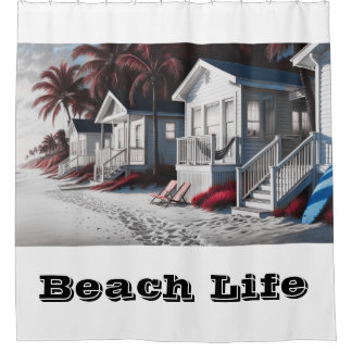 Los Angeles california beach home decor  Shower Curtain