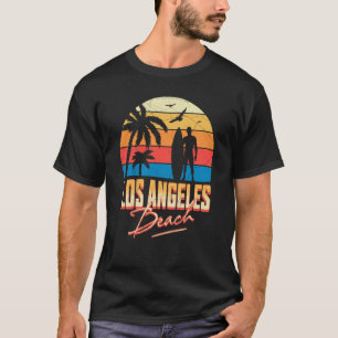 Los Angeles California Beach Surfing Surf Summer V T-Shirt