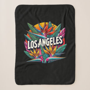 Los Angeles California Birds of Paradise Flowers Sherpa Blanket