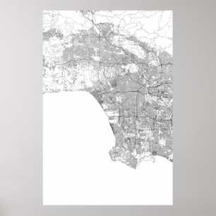 Los Angeles, California (black on white, blank) Poster