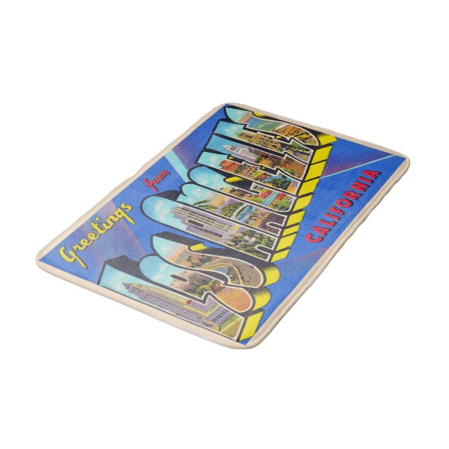 Los Angeles California CA Large Letter Postcard Bath Mat (Angled)