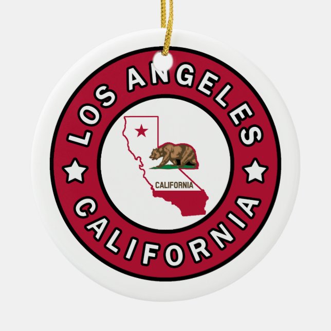 Los Angeles California Ceramic Ornament (Front)