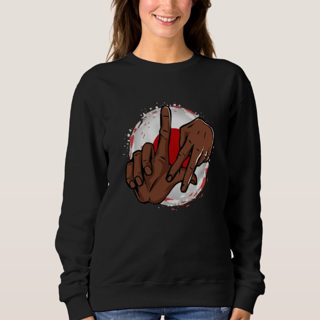 Los Angeles California Chicano Japan Flag LA Hand  Sweatshirt (Front)