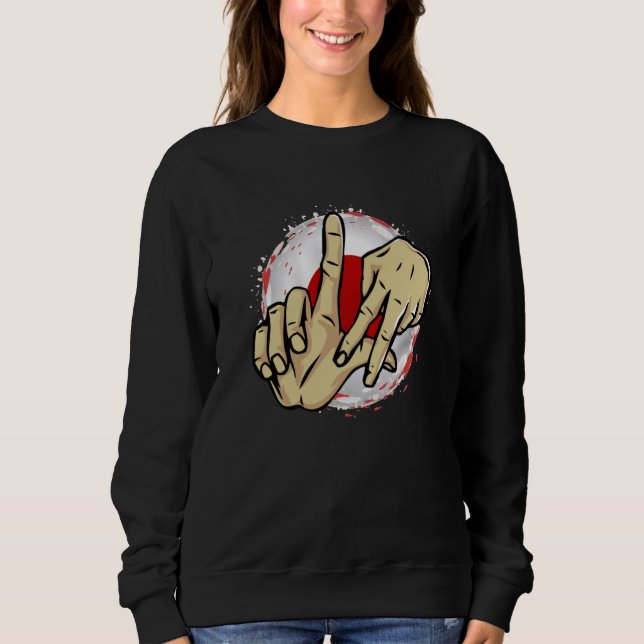 Los Angeles California Chicano Japan Flag LA Hand  Sweatshirt (Front)