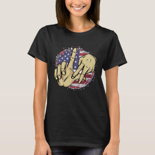 Los Angeles California Chicano USA Flag LA LA Hand T-Shirt