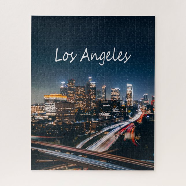 Los Angeles California City Skyline at night Jigsaw Puzzle (Vertical)