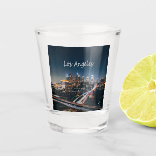 Los Angeles California City Skyline at night Shot Glass