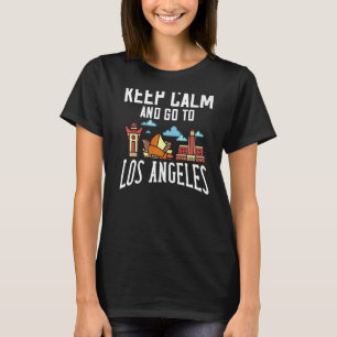 Los Angeles California City Skyline Map Travel T-Shirt