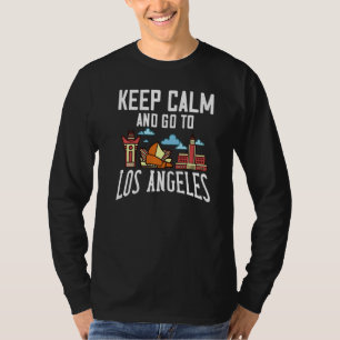 Los Angeles California City Skyline Map Travel T-Shirt