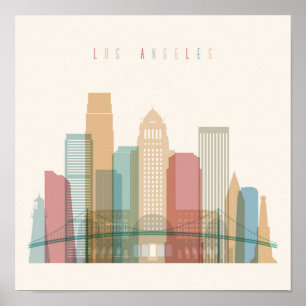 Los Angeles, California City Skyline Poster