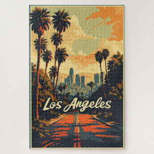 Los Angeles California Coastal Skyline Wall Decor Jigsaw Puzzle