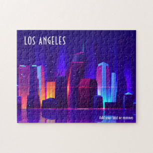 Los Angeles, California, colourful city skyline,  Jigsaw Puzzle
