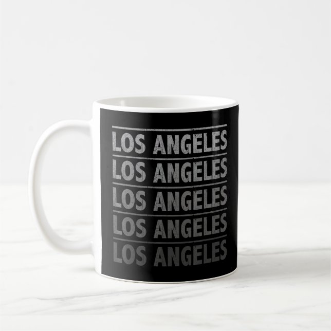 Los Angeles California Cool Retro Distressed Patri Coffee Mug (Left)
