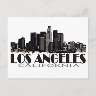 Los Angeles California dark skyline Postcard