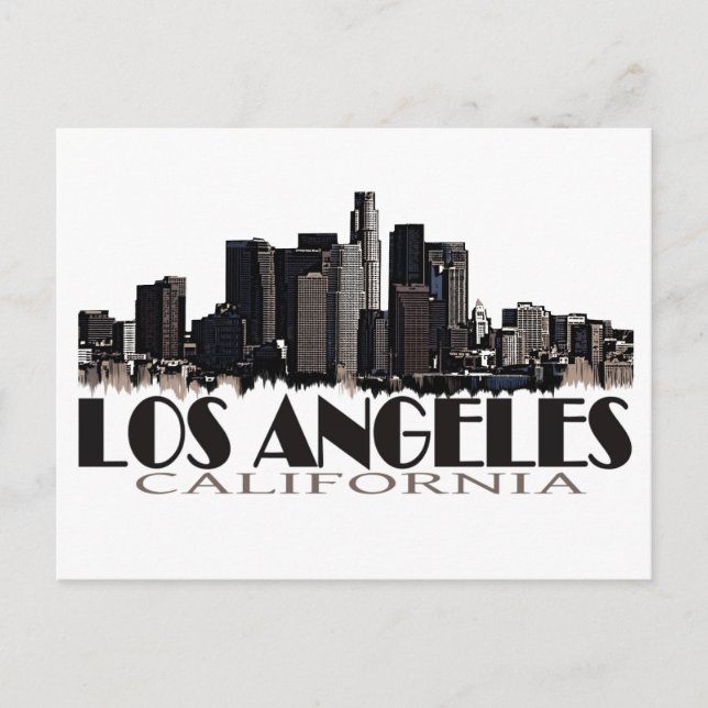 Los Angeles California dark skyline Postcard (Front)