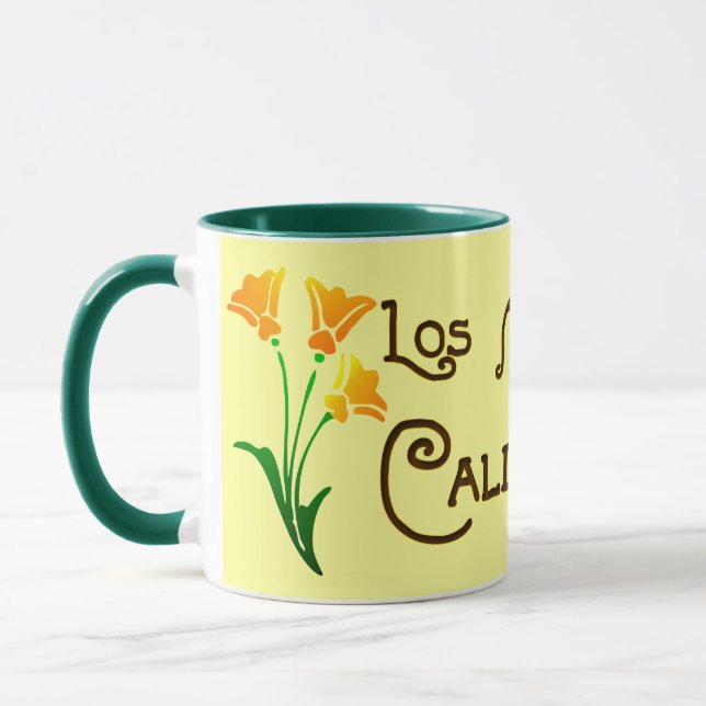 Los Angeles California Deco Poppy Mug (Left)