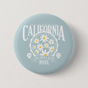 Los Angeles California Floral Graphic 6 Cm Round Badge