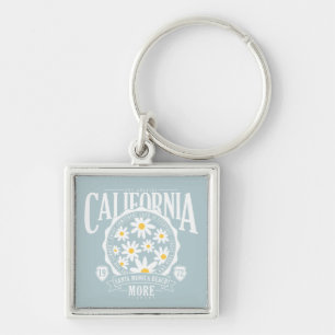 Los Angeles California Floral Graphic Key Ring