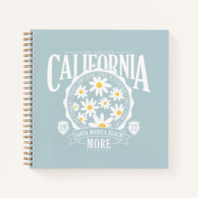 Los Angeles California Floral Graphic Notebook (Front)