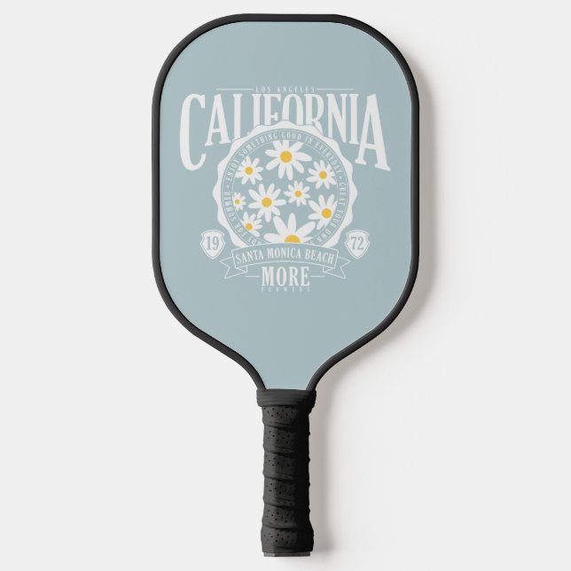 Los Angeles California Floral Graphic Pickleball Paddle (Front)