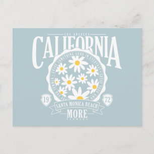 Los Angeles California Floral Graphic Postcard