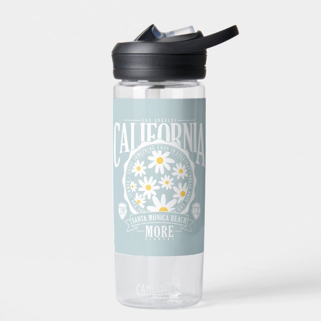 Los Angeles California Floral Graphic Water Bottle (Left)