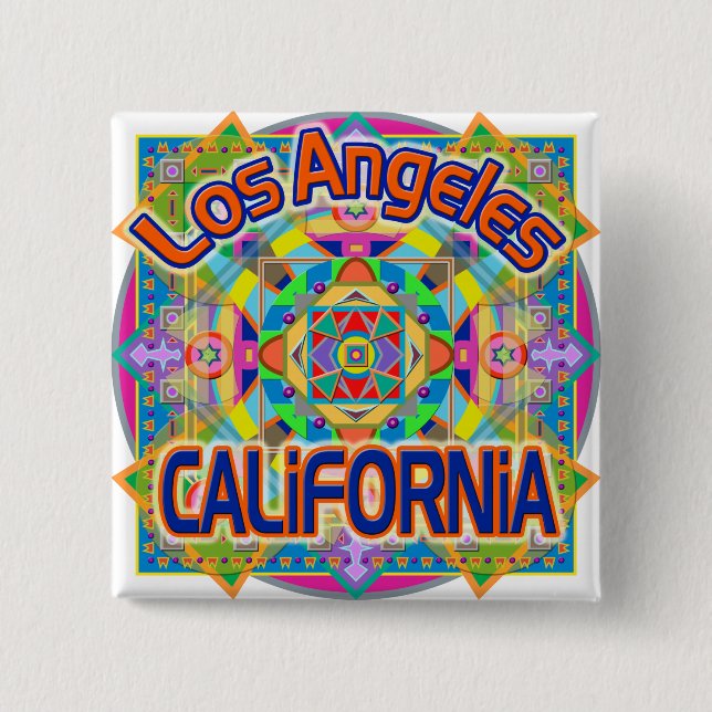 Los Angeles CALIFORNIA Happy Button (Front)