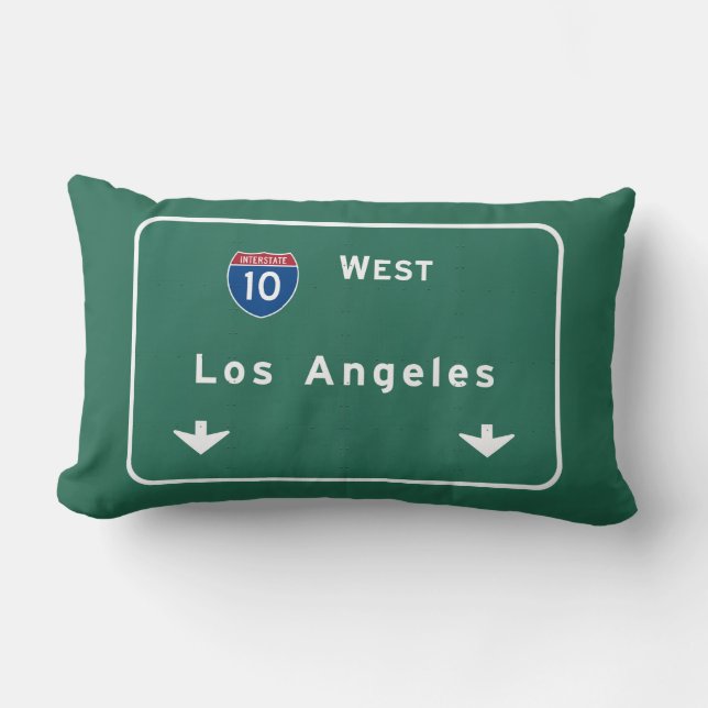 Los Angeles California Interstate Highway Freeway Lumbar Cushion (Front)