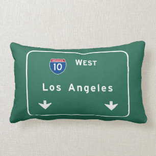 Los Angeles California Interstate Highway Freeway Lumbar Cushion