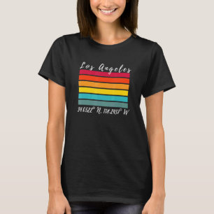 Los Angeles California Latitude Longitude La Souve T-Shirt