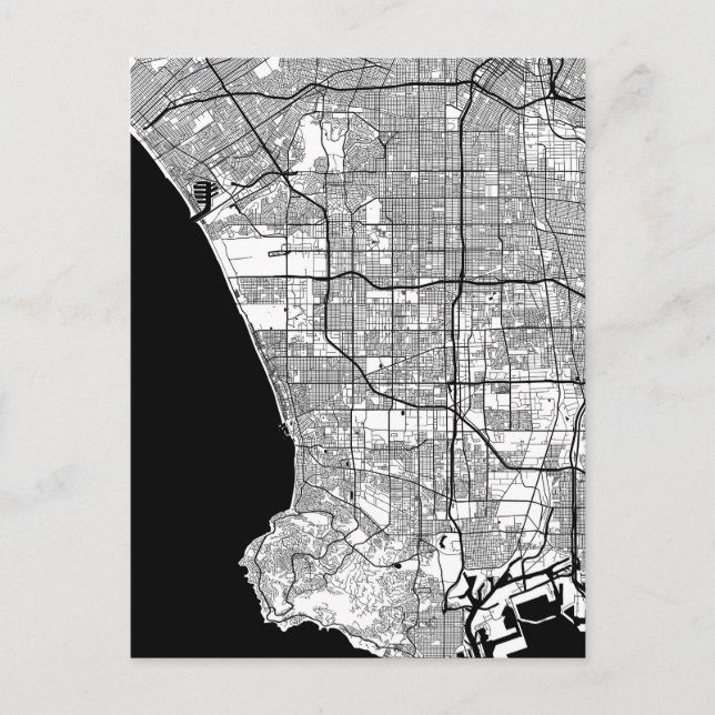 Los Angeles California Map Postcard (Front)