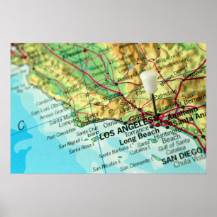 Los Angeles, California Map Poster