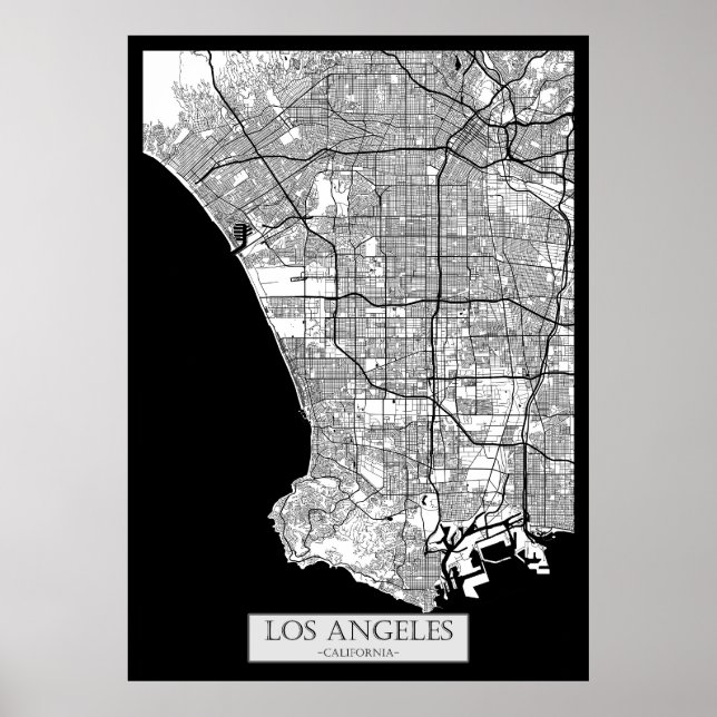 Los Angeles California Map Poster (Front)