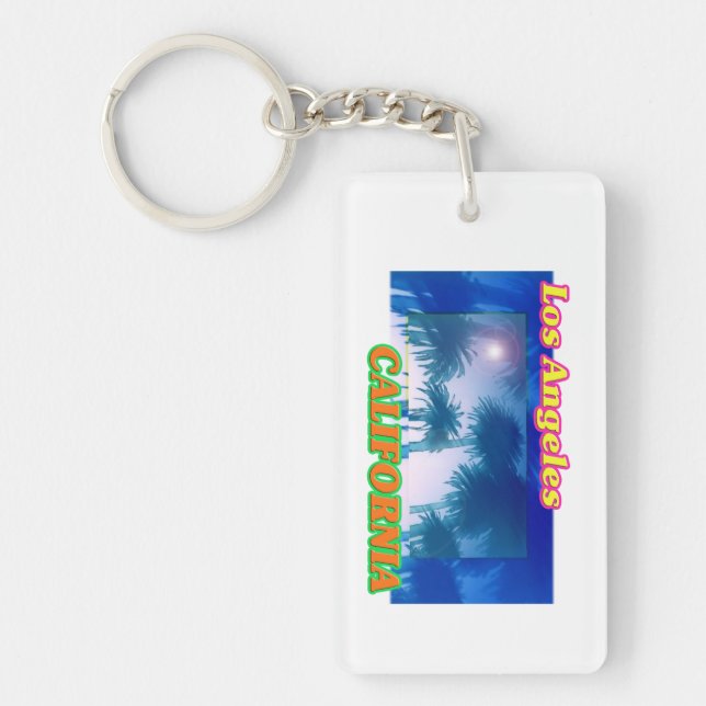 "Los Angeles CALIFORNIA" Palm Trees Keychain (Front)