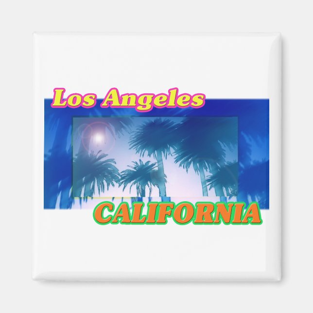 "Los Angeles CALIFORNIA" Palm Trees Magnet (Front)
