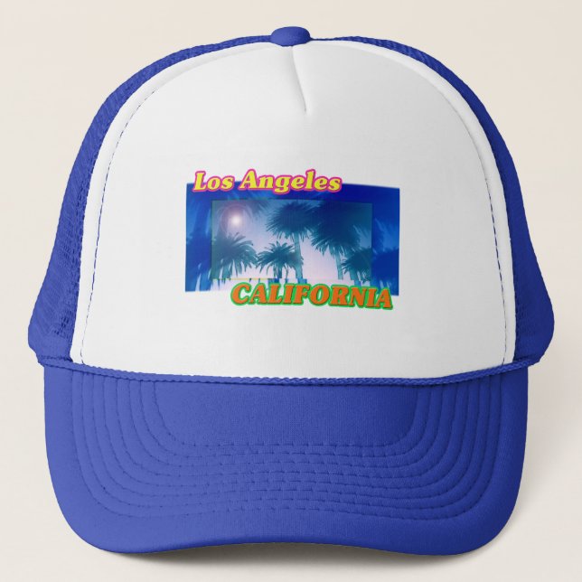 "Los Angeles CALIFORNIA" Palm Trees Sunshine Hat (Front)