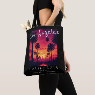 Los Angeles California Paradise Sunset Retro Tote Bag