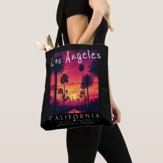 Los Angeles California Paradise Sunset Retro Tote Bag
