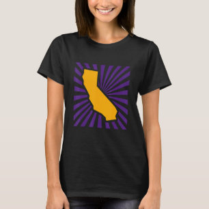 Los Angeles California Purple And Yellow Color Bur T-Shirt